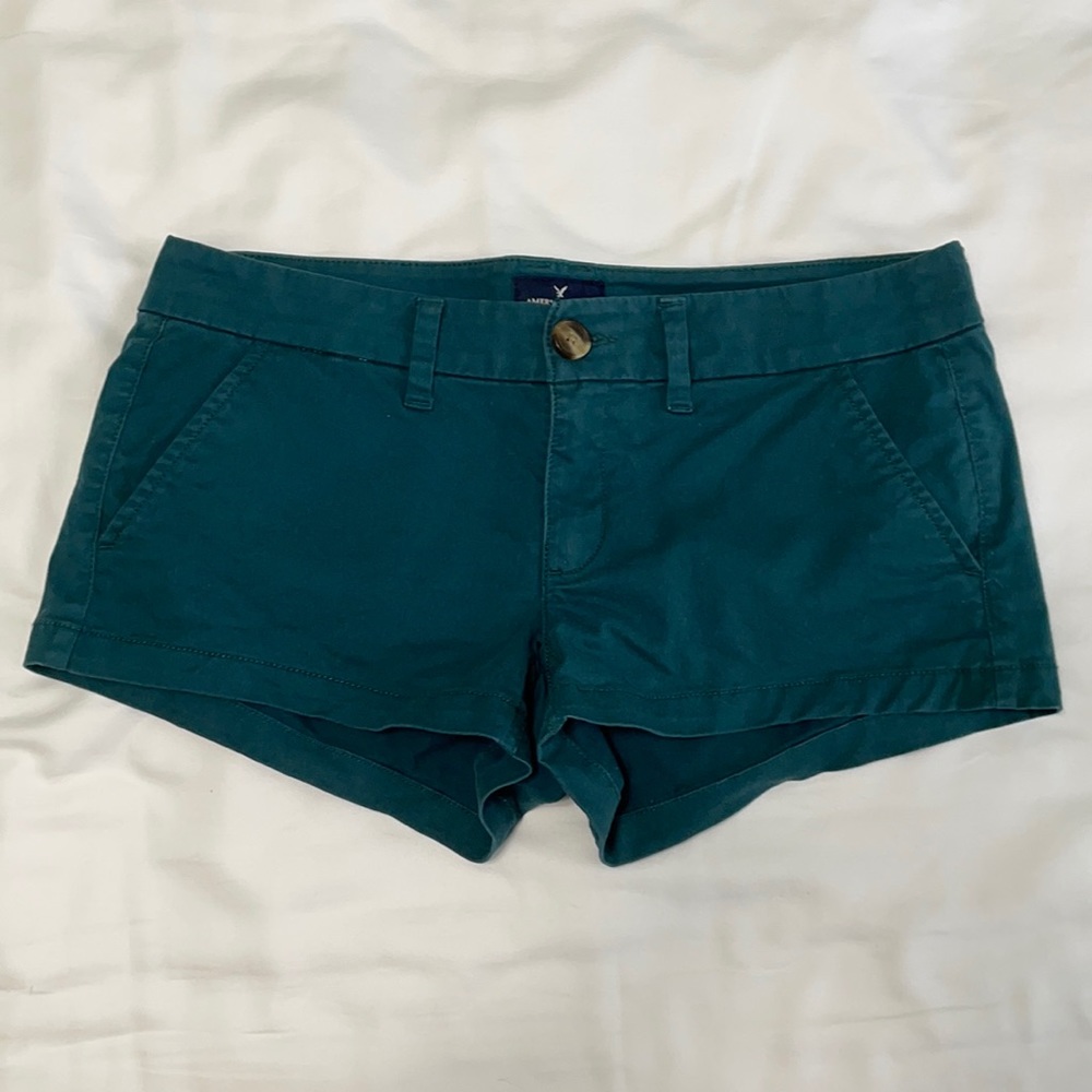 American Eagle Forest Green “Shortie” Shorts